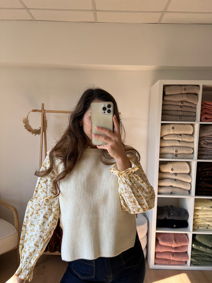 Pull sans manches Isaure écru