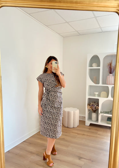 Robe à noeud léopard Alba