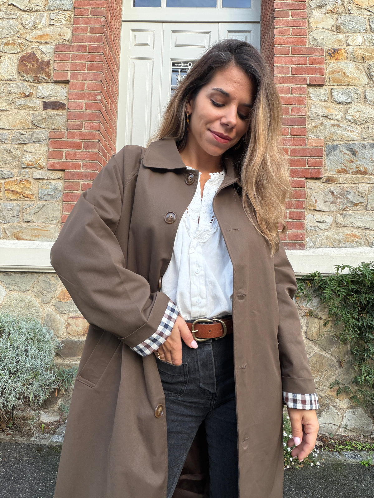 Trench long Manon chocolat
