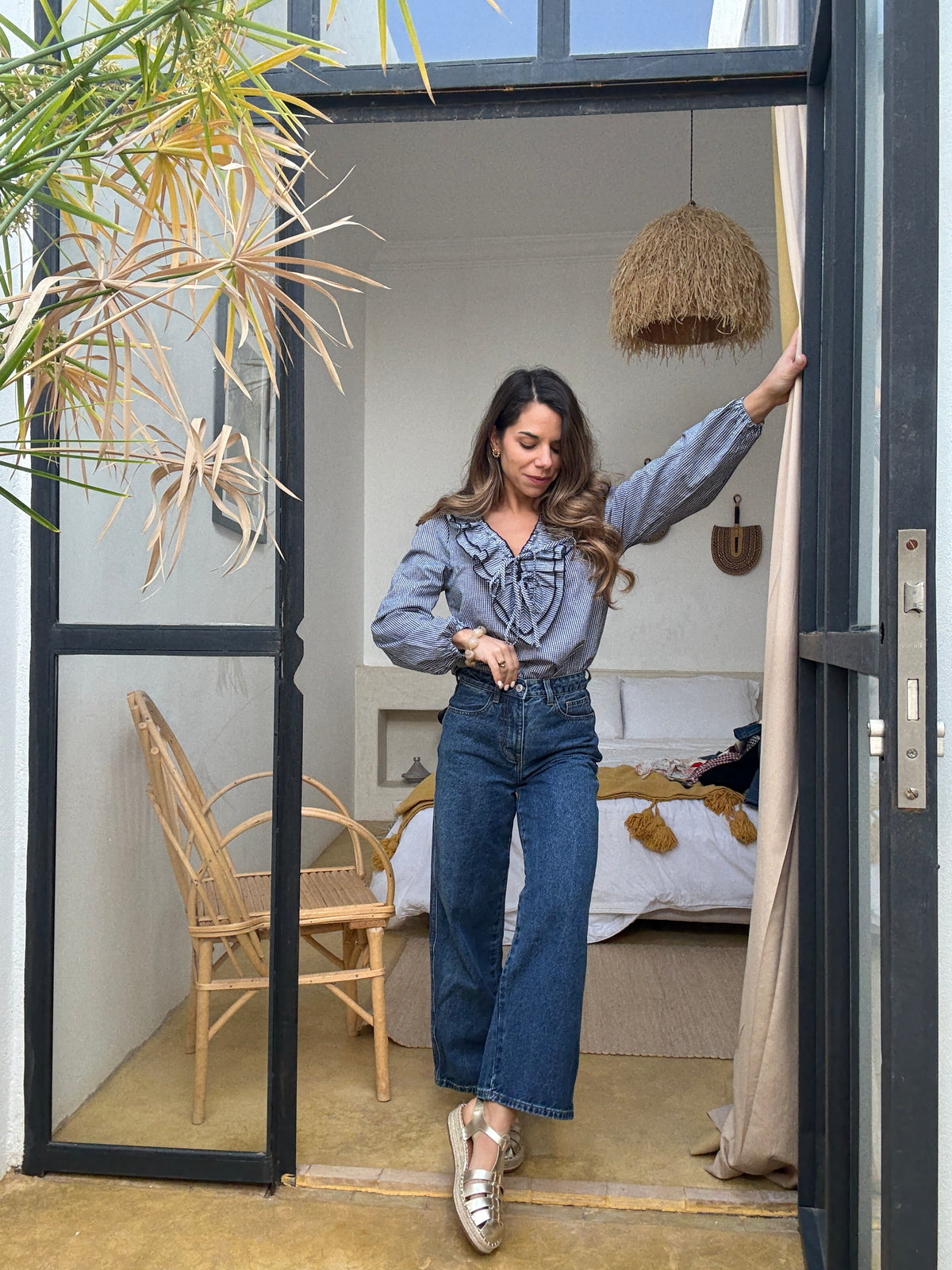 Blouse Stella vichy bleu marine