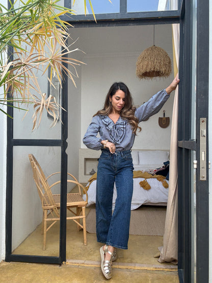 Blouse Stella vichy bleu marine