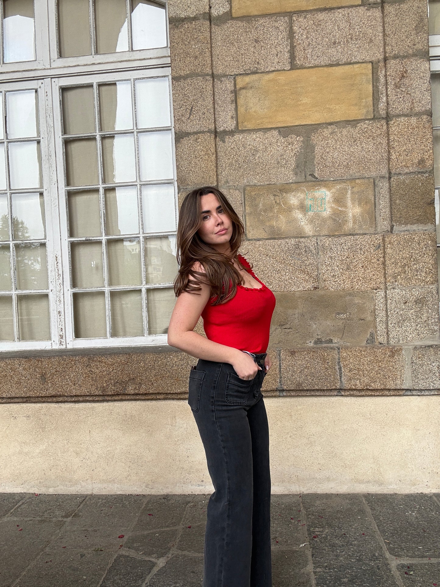 Top nora rouge