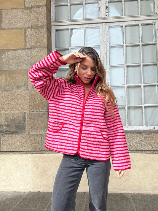 Veste polaire rayée Carmen
