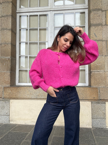Cardigan Irène fuschia