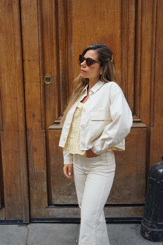 Veste en jean Milo écru