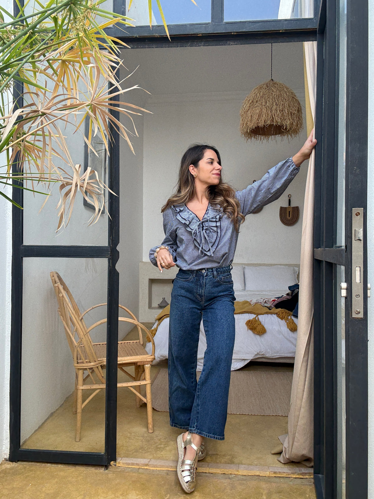 Blouse Stella vichy bleu marine