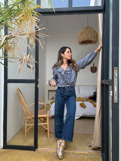 Blouse Stella vichy bleu marine