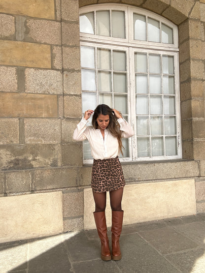 Jupe short léopard Camille