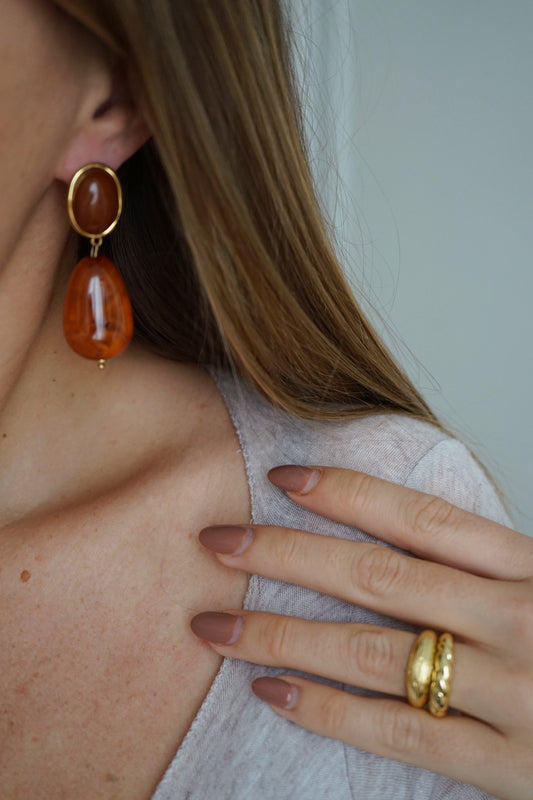 Boucles d'oreilles Orso camel