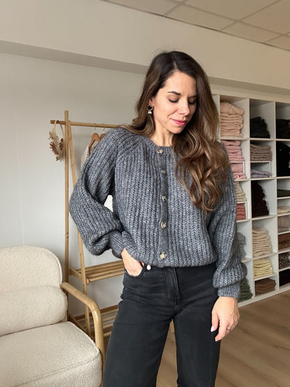 Cardigan gris chiné Honorine