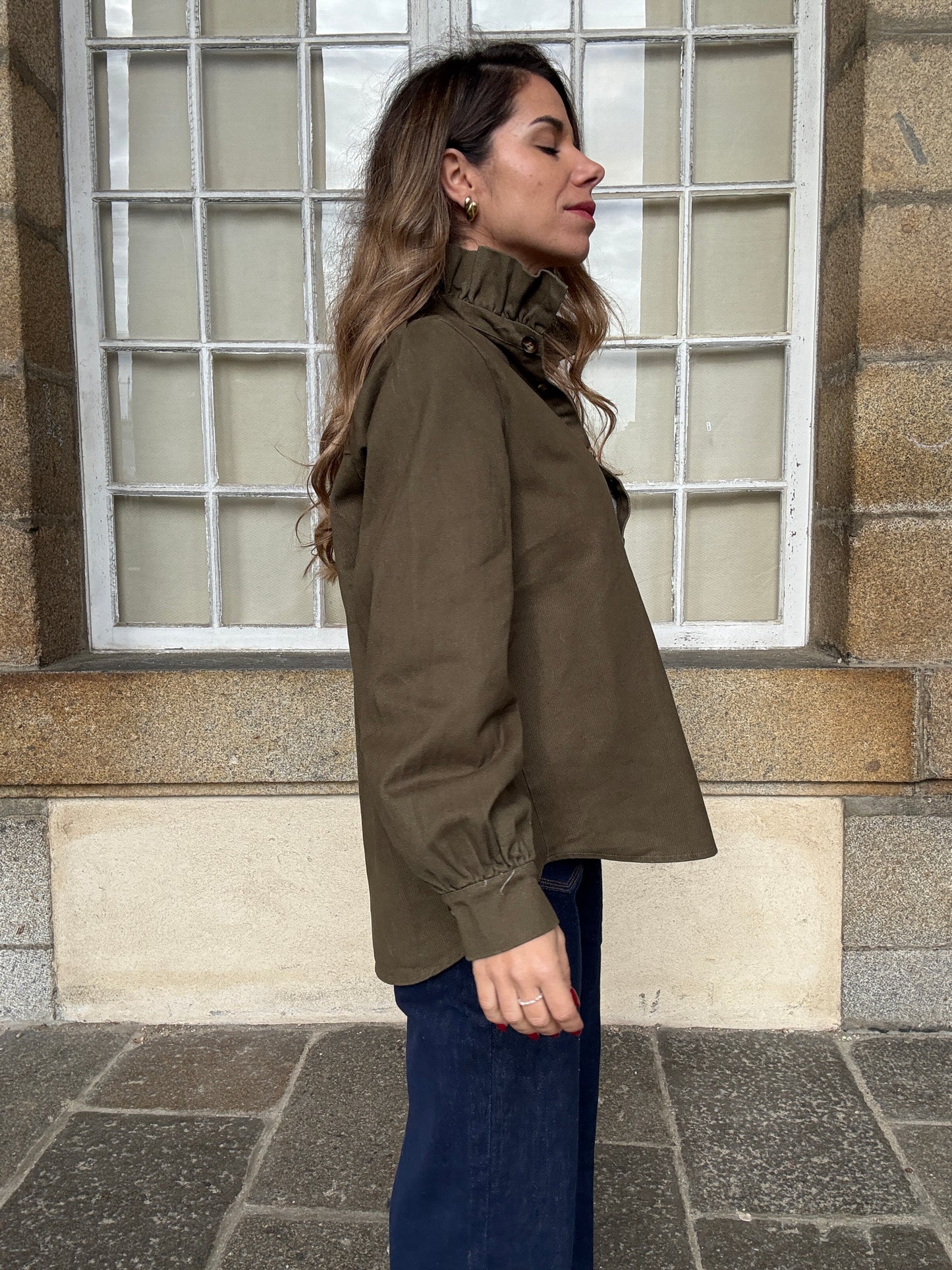 Veste en jean Céleste kaki