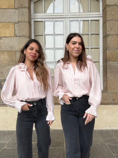 Blouse Brune doux rose