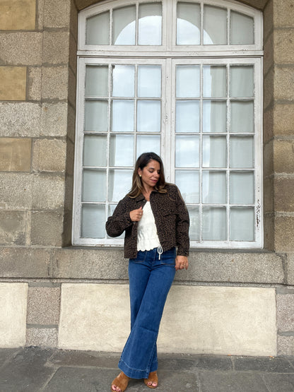 Veste léopard marron Alix