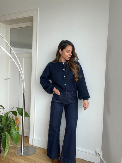 Maille en laine Bianca bleu marine