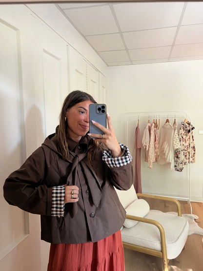 Veste à capuche amovible Garance chocolat