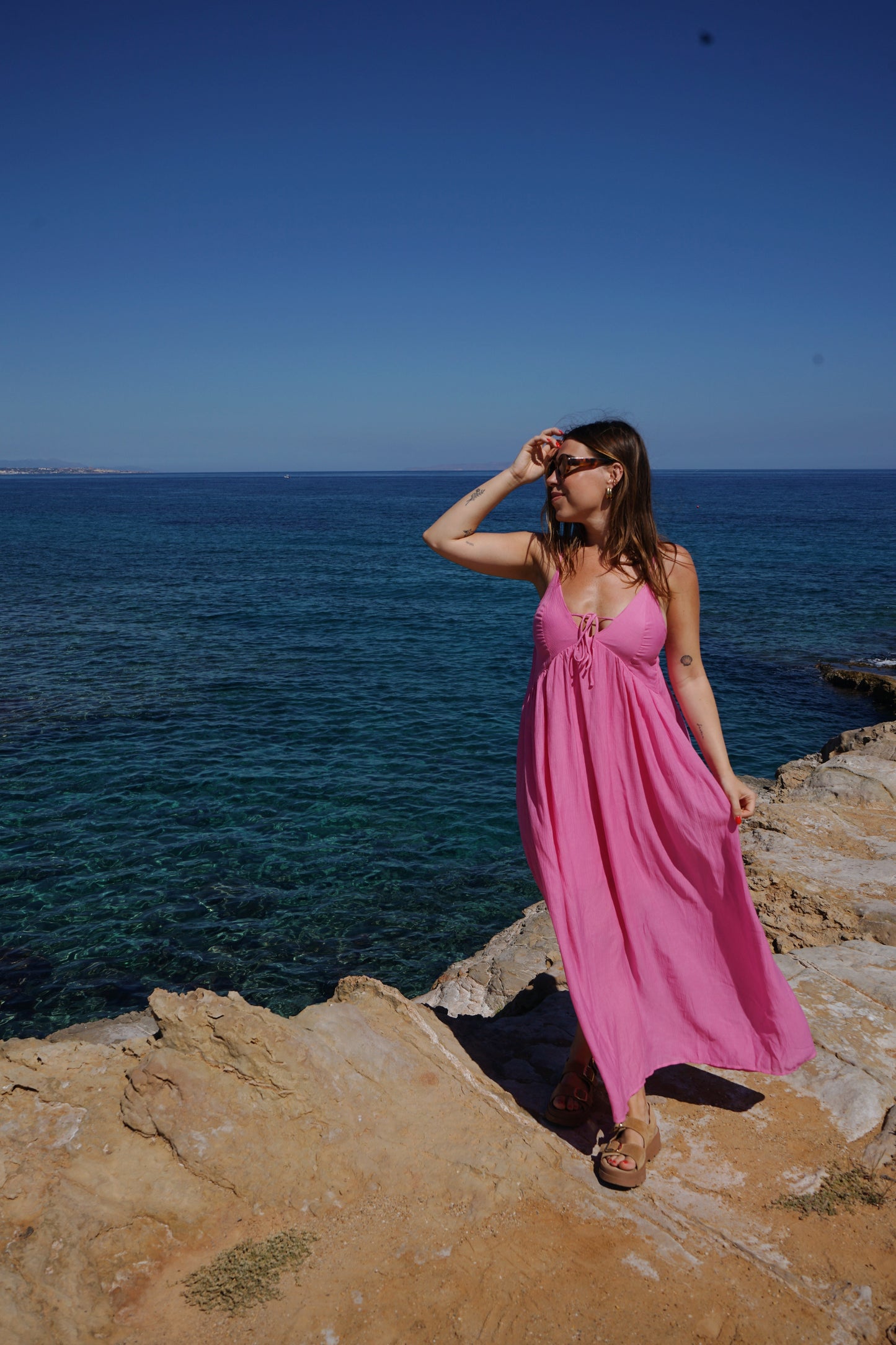 Robe longue Stella rose