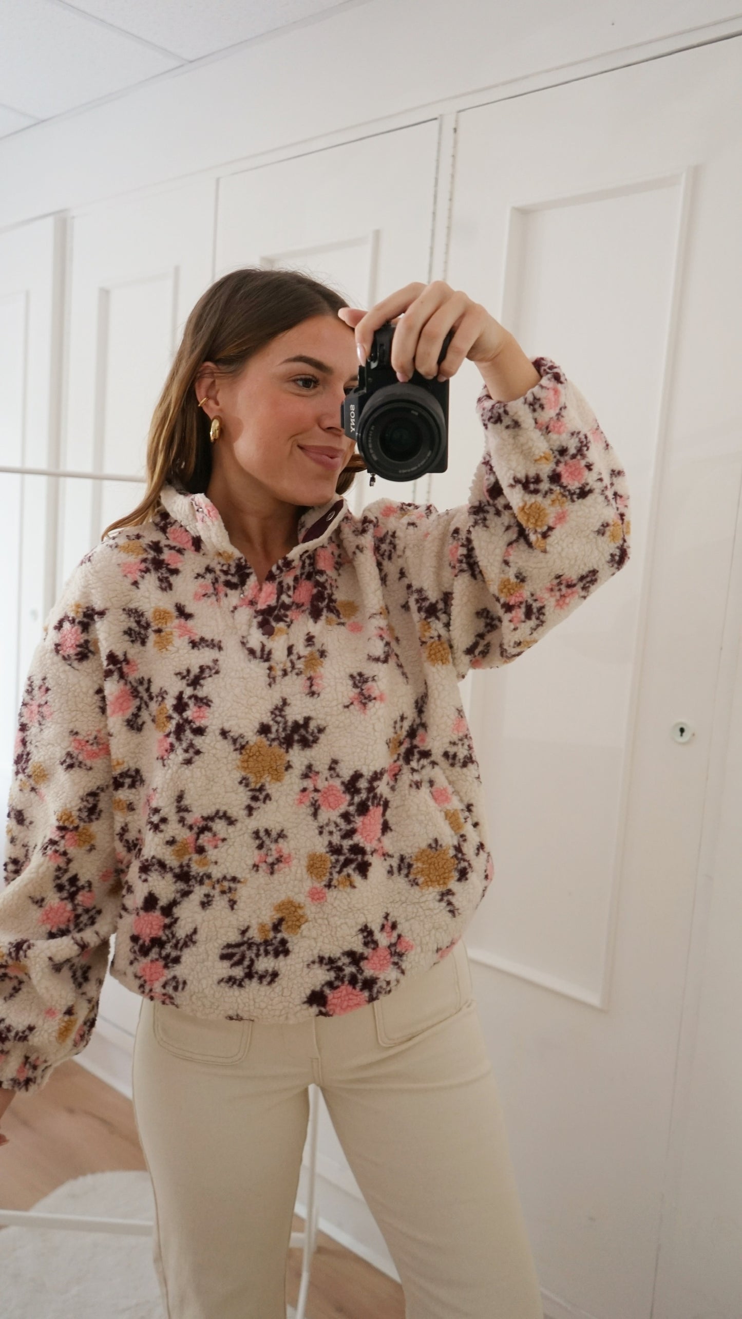 Pull moumoute fleurie Gina