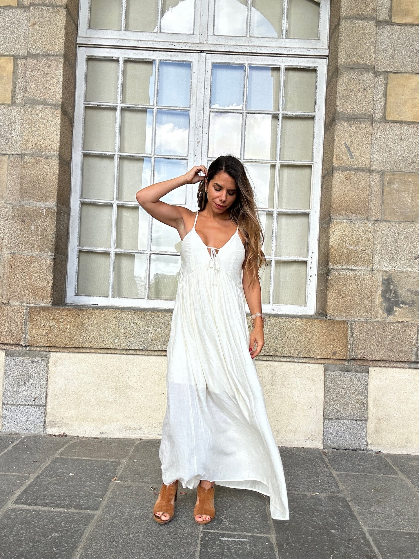 Robe longue Stella écrue