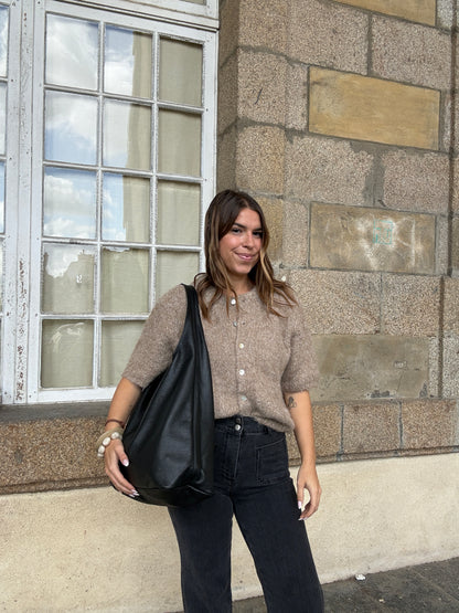 Sac à main en cuir Marine noir