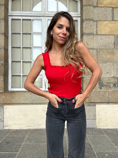 Top nora rouge