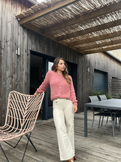 Maille en laine Léonie vieux rose