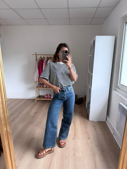 Tee-shirt rayé bleu marine Jules