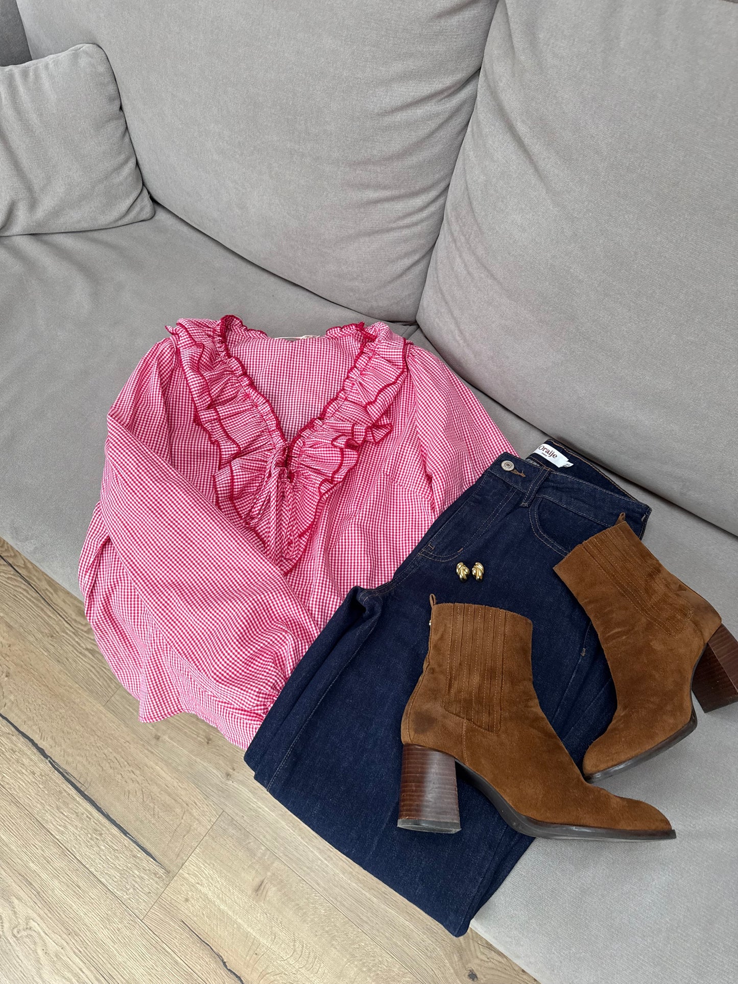 Blouse vichy rouge Stella