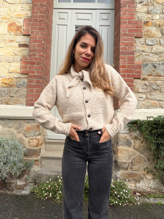 Pull rayé Eloïse beige