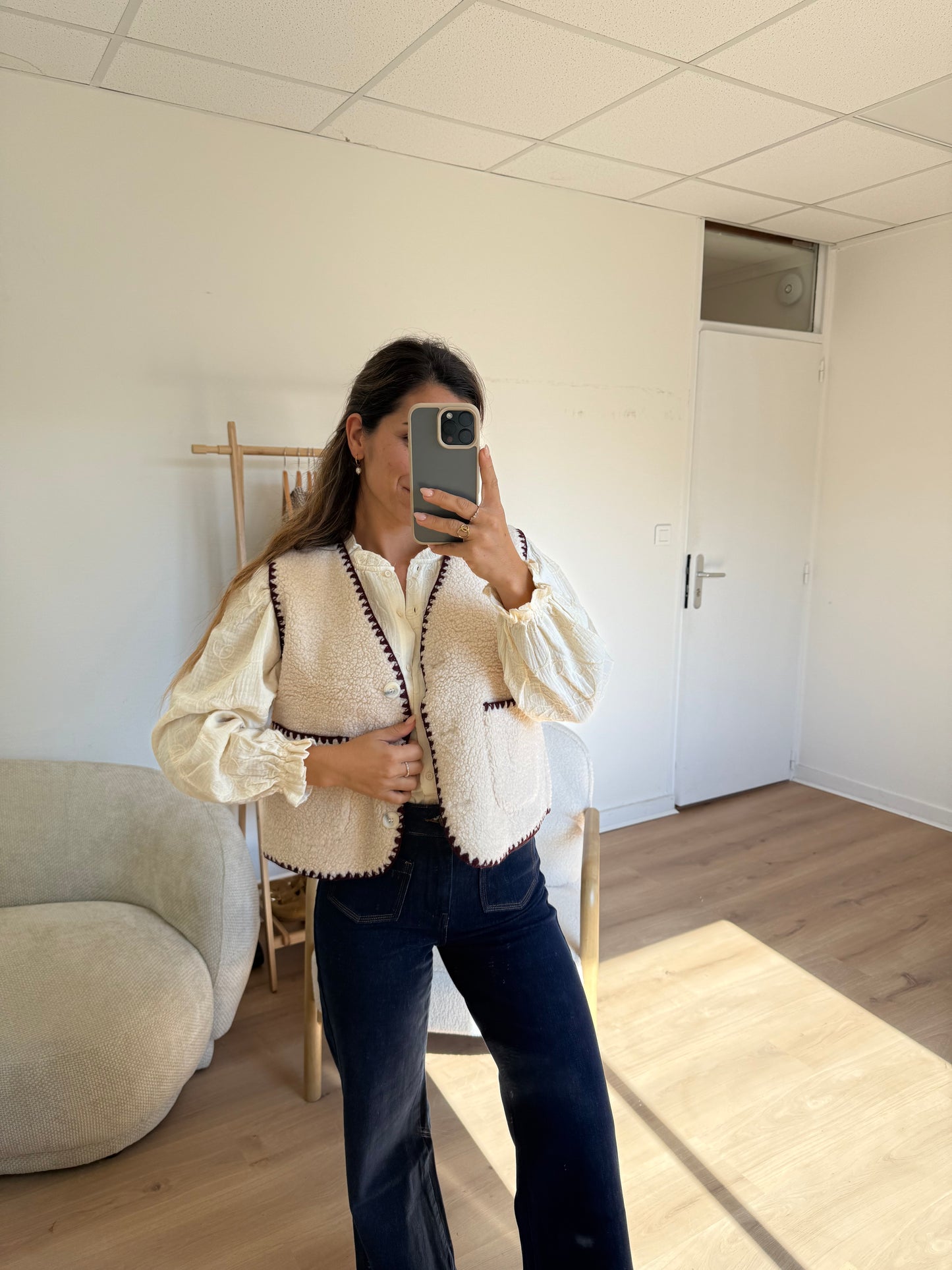 Gilet berger Perrine Bordeaux