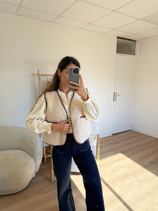 Gilet berger Perrine Bordeaux