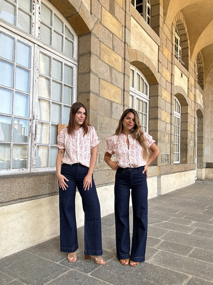 Blouse à manches courtes Mila rose