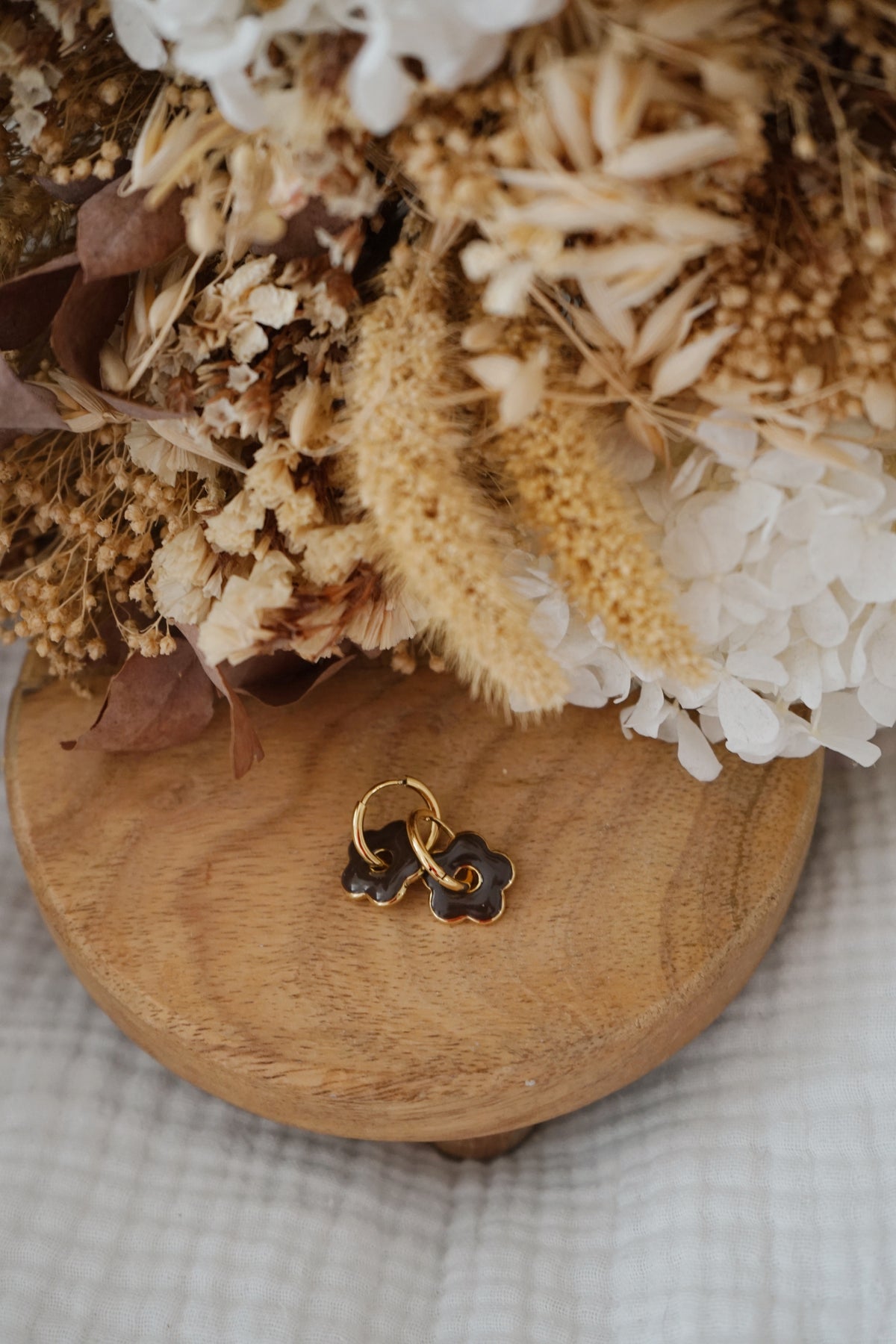 Boucles d'oreille Florette marron