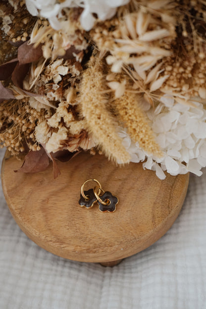 Boucles d'oreille Florette marron