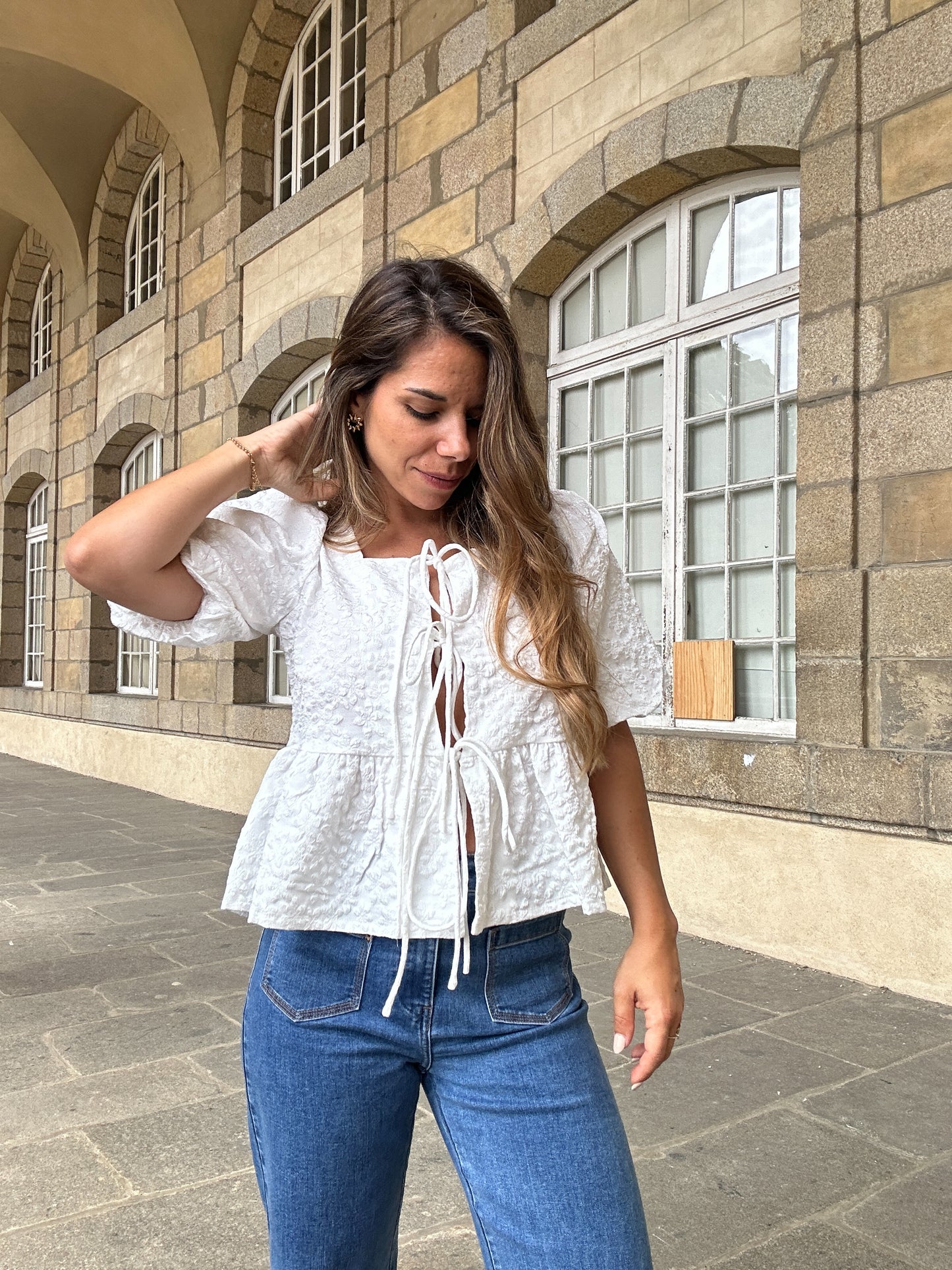 Blouse péplum blanche Giulia