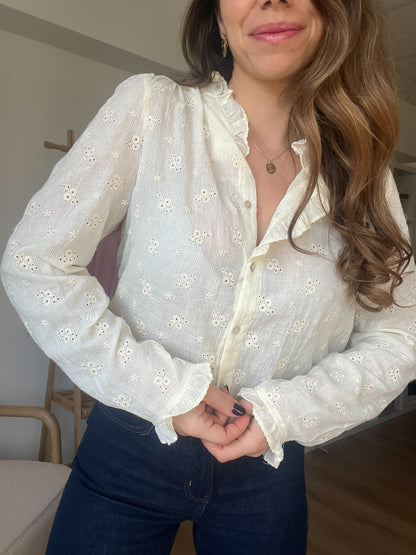 Blouse brodée Prune