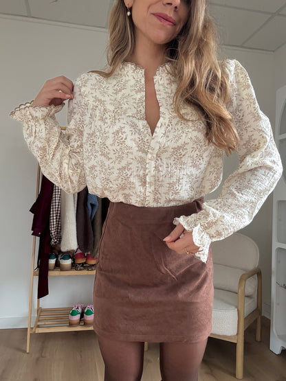 Blouse fleurie Amélia beige