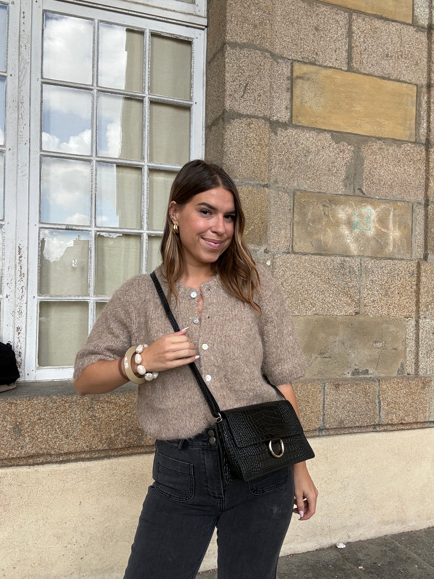 Sac à main en cuir Julia noir