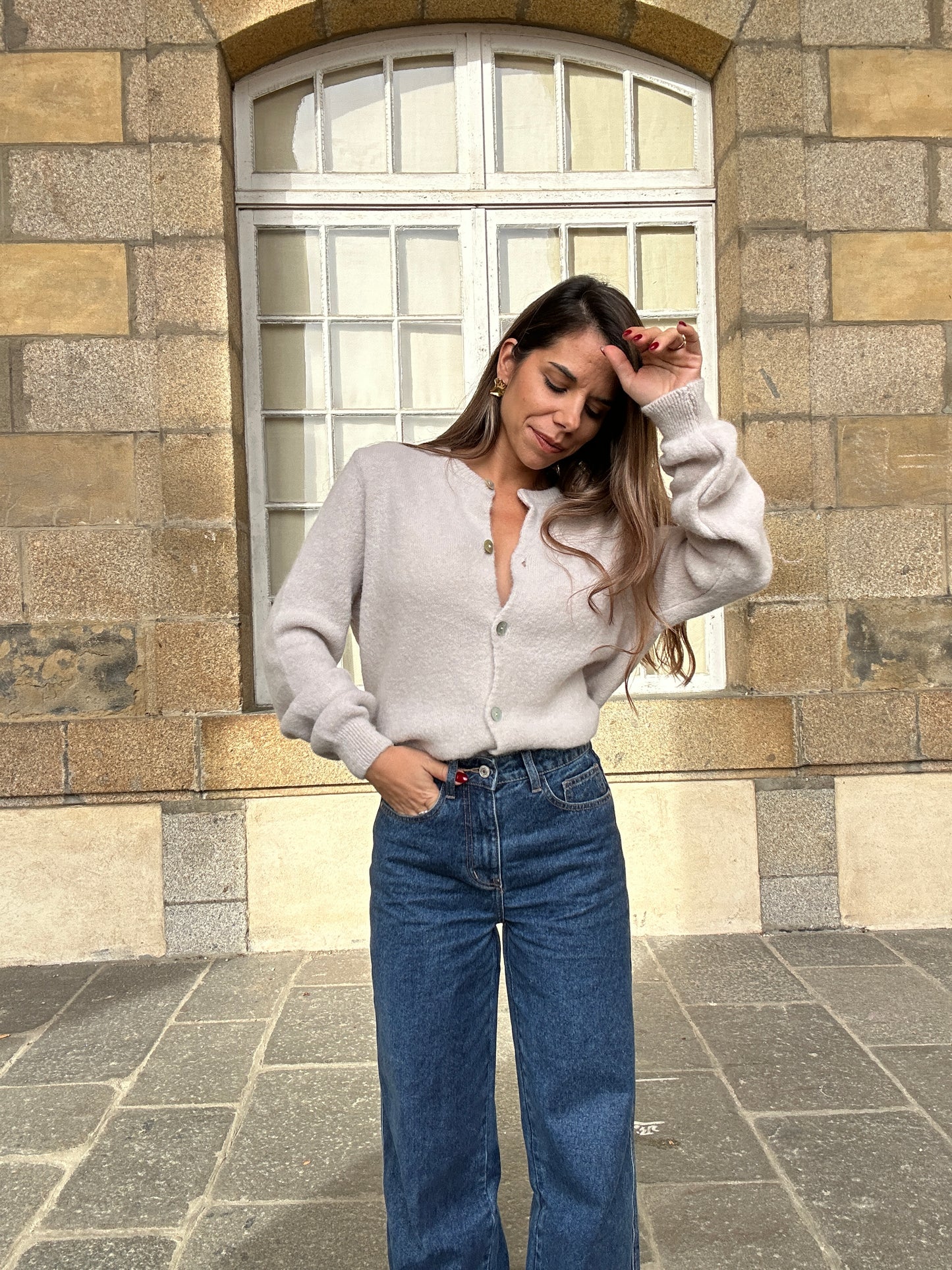 Maille en laine Léonie taupe