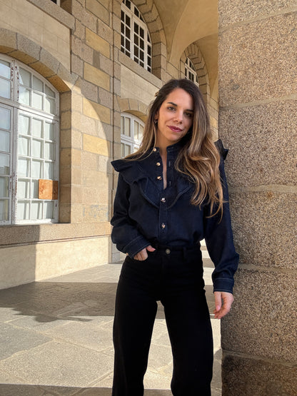 Chemise en jean à volants Elena
