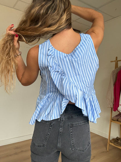 Top rayé Raquel bleu