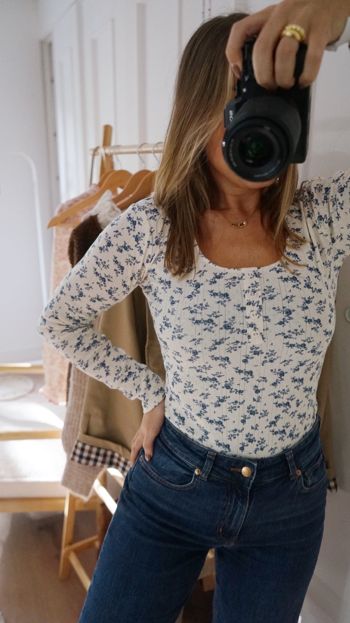 Top Gloria à fleurs bleues