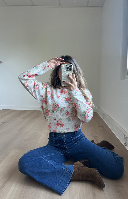 Pull Loïs à fleurs