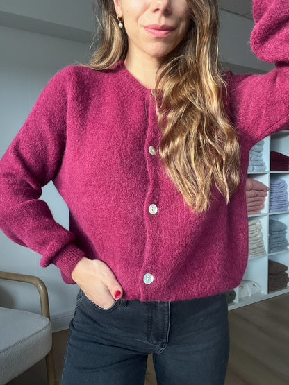Maille en laine Léonie bordeaux