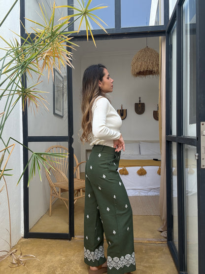 Pantalon fluide Lola kaki