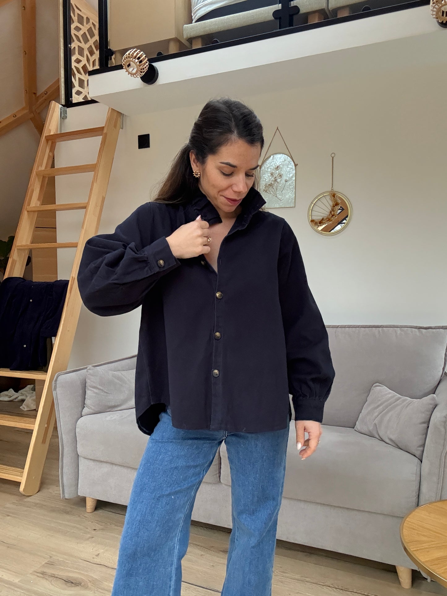 Veste en jean Céleste marine