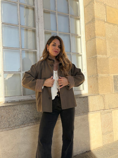 Veste trench Alice en coton kaki