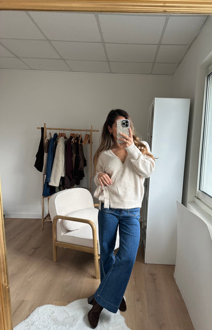 Cardigan à noeud Chloé beige