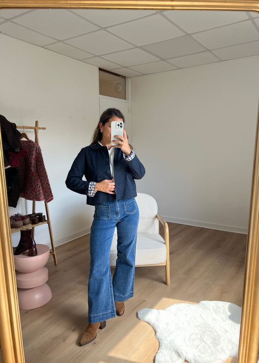 Trench court Claudie bleu marine