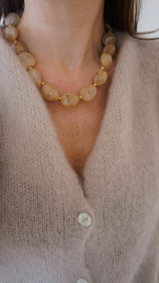 Collier perles Solal beige