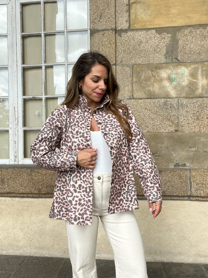 Veste en jean Céleste Léopard